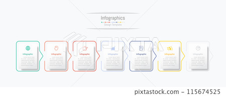 Infographic 7 options design elements for your business data. Vector Illustration. 115674525