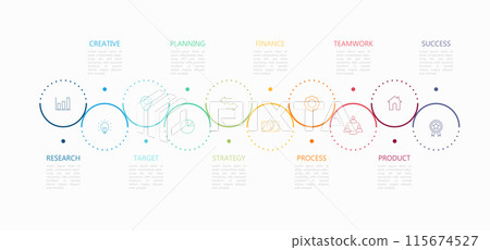 Infographic 10 options design elements for your business data. Vector Illustration. 115674527