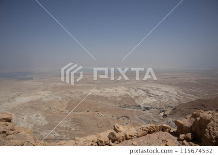Masada view from the top of the fortress 115674532