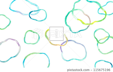 Watercolor painting. Hand-drawn rough line drawing. Geometric watercolor vector. Modern abstract painting. Summer image background. 115675196