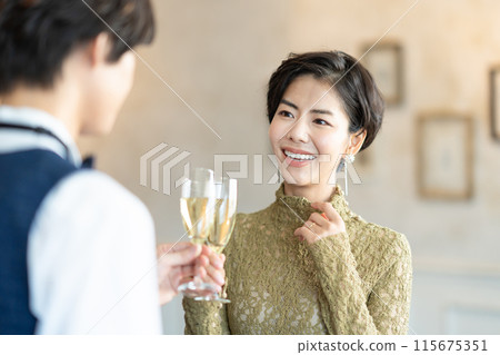 A toasting with wine 115675351