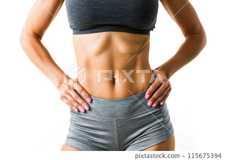 Fit female torso with toned abs 115675394