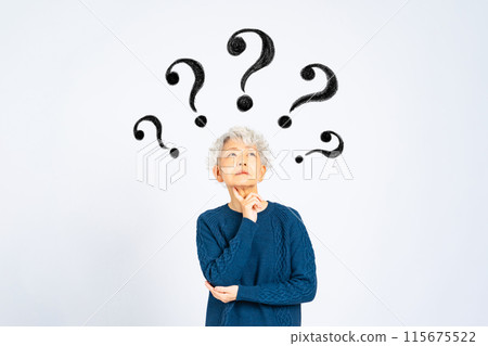 Senior woman with doubt 115675522