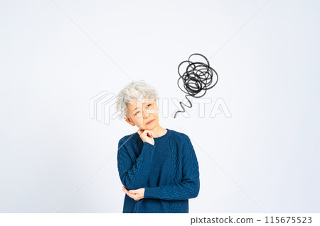 Senior woman with a disappointed expression 115675523