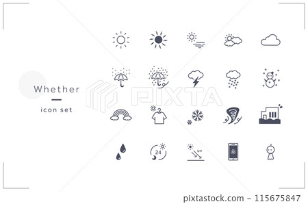 Weather icon material set Weather icon material set 115675847