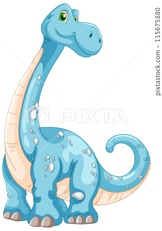 Cute Blue Dinosaur Illustration 115675880