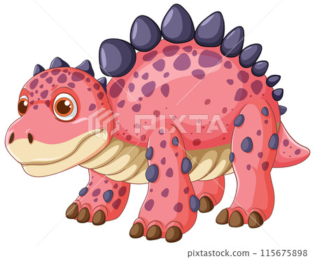 Cute Spotted Dinosaur Illustration Cute Spotted Dinosaur Illustration 115675898
