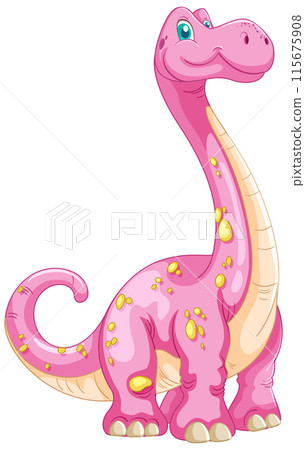 Cute Pink Dinosaur Illustration Cute Pink Dinosaur Illustration 115675908