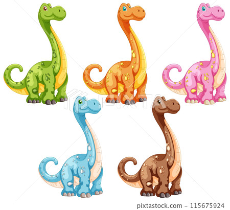 Colorful Cartoon Dinosaurs Collection Colorful Cartoon Dinosaurs Collection 115675924