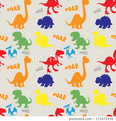 Colorful Dinosaur Pattern for Kids 115675930