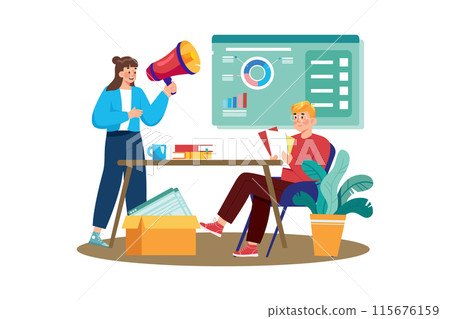 Analytics specialist analyzing SEO data to improve performance. Analytics specialist analyzing SEO data to improve performance. 115676159