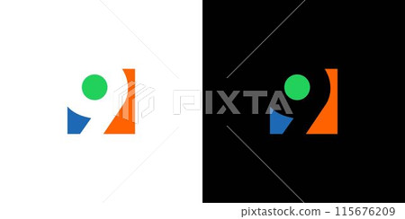 Modern and colorful number 9 logo design Modern and colorful number 9 logo design 115676209