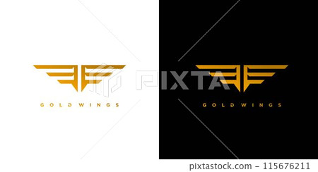 Modern and strong Golden wings logo design Modern and strong Golden wings logo design 115676211