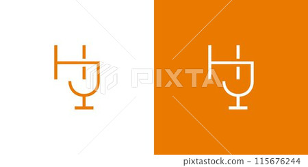 Unique and modern letter H combination glass logo design 2 Unique and modern letter H combination glass logo design 2 115676244