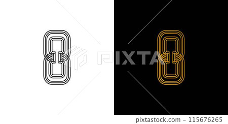 Modern and elegant number 8 logo design 115676265