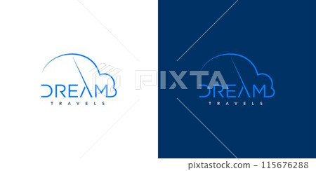 Unique and modern Dream travel logo design 115676288