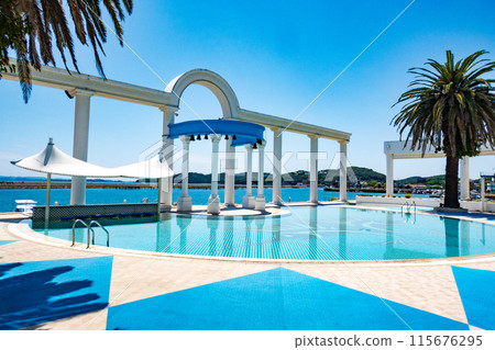Courtyard of Resort Hotel Limani in Ushimado, Setouchi City, Okayama Prefecture 115676295
