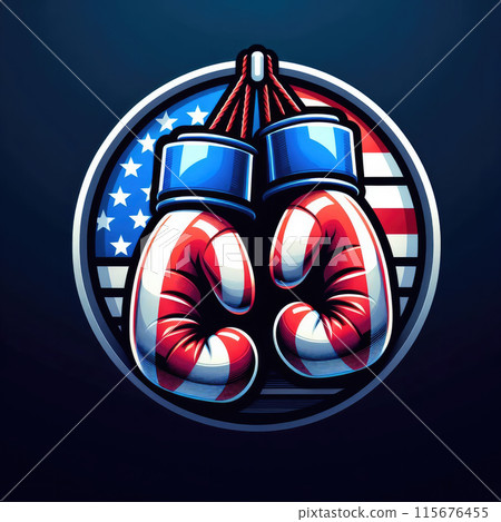 American boxing gloves with flag design 115676455