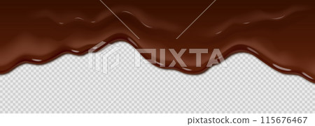 A chocolate drizzle on a white background A chocolate drizzle on a white background 115676467