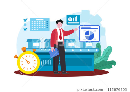 Operations manager overseeing team productivity and efficiency. 115676503