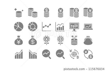 灰色投資剪影圖示集 115676834