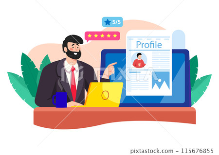 Employers check candidate references and conduct background checks. 115676855