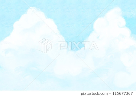 Watercolor style blue sky and clouds background illustration material Watercolor style blue sky and clouds background illustration material 115677367