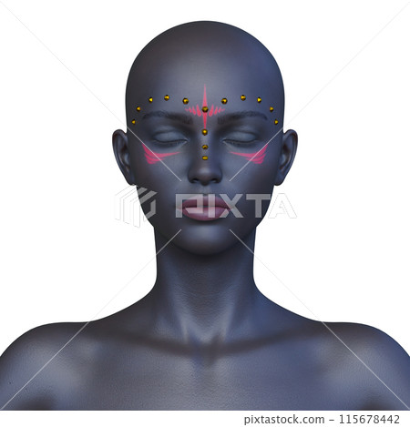 Female face up - Stock Illustration [115678442] - PIXTA