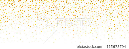 Gold falling down confetti background. Repeated golden dotted glitter pattern. Yellow, orange and golden dots wallpaper. Celebration Christmas, New Year or birthday party repeating backdrop. Vector Gold falling down confetti background. Repeated golden dotted glitter pattern. Yellow, orange and golden dots wallpaper. Celebration Christmas, New Year or birthday party repeating backdrop. Vector 115678794