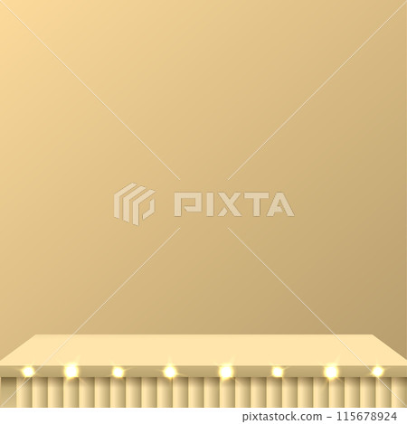 3d soft cream color podium with lighting and minimal cream color wall scene Vector 3d soft cream color podium with lighting and minimal cream color wall scene Vector 115678924