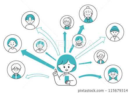 外包各種任務的女性的插圖 115679314