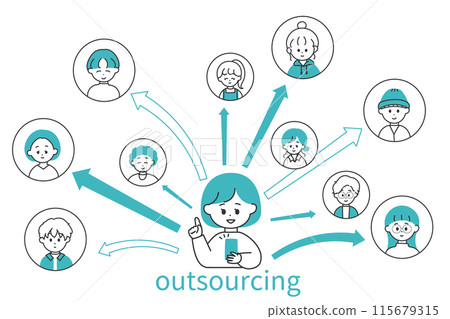 外包女性的插圖 115679315