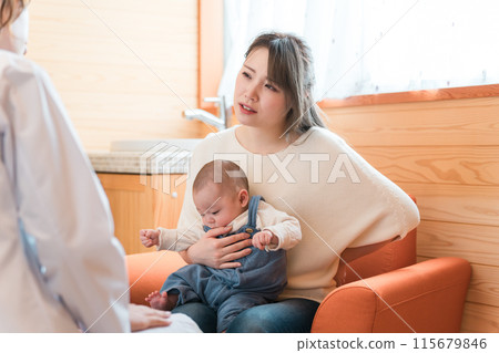 因產後護理、下背痛、產後身體狀況不佳而到醫院就診的家庭主婦和媽媽 115679846