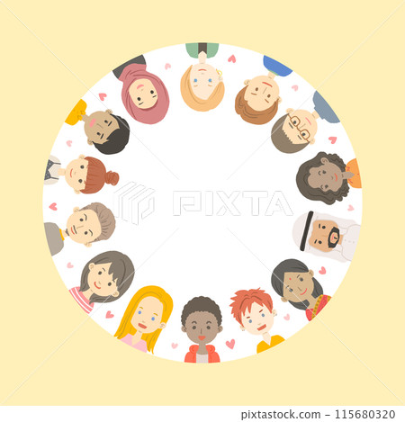 Illustration frame of faces of people around the world 115680320
