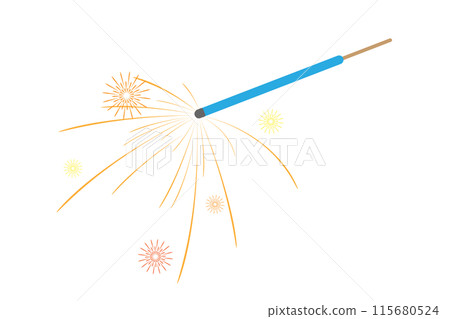 Blue handheld fireworks 115680524