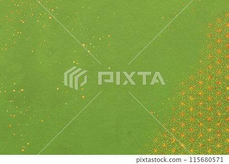 Glitter_Hemp leaf pattern_Green background 115680571