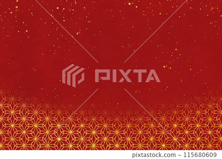 Glitter_Round hemp leaf_Red background 115680609