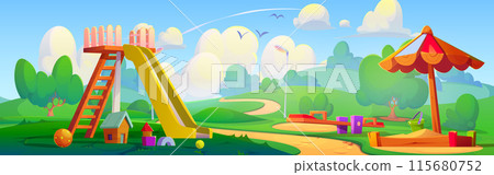 Children outdoor playground in public park Children outdoor playground in public park 115680752
