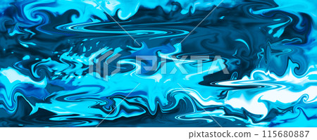 An abstract art banner texture that expresses the rippling of water in the ocean or pool with blue marbling An abstract art banner texture that expresses the rippling of water in the ocean or pool with blue marbling 115680887