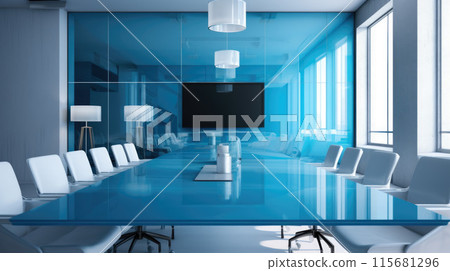 Conference table and chairs in meeting room Conference table and chairs in meeting room 115681296