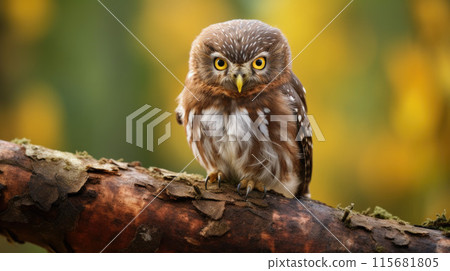 A Northern pygmy owl on the hunt A Northern pygmy owl on the hunt 115681805