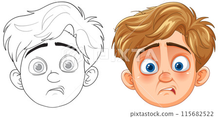 Surprised Boy Cartoon Expression Surprised Boy Cartoon Expression 115682522