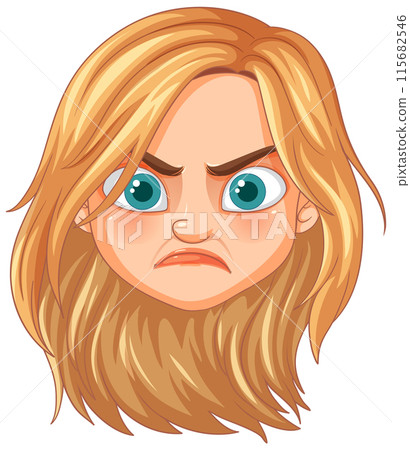Angry Female Expression Illustration Angry Female Expression Illustration 115682546