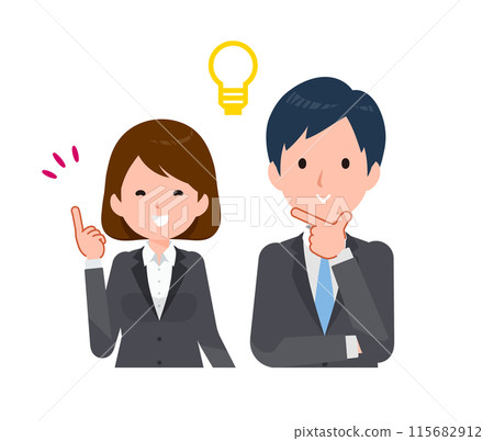 Business people in suits. Idea, conviction, inspiration, 115682912