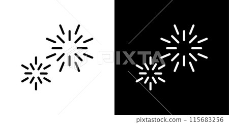 Simple line drawing fireworks vector icon 115683256
