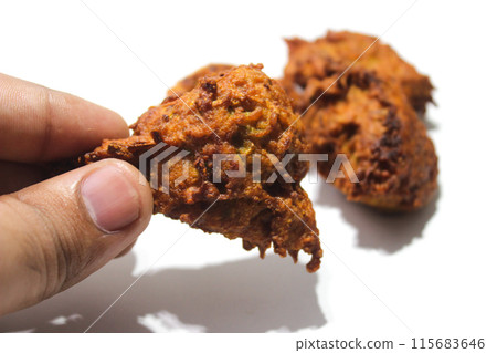 A picture of pakora with selective focus 115683646