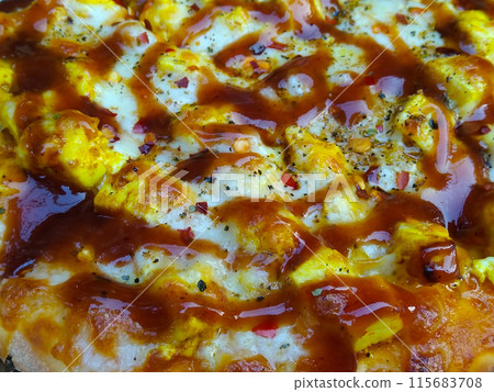 A picture of pizza with selective focus 115683708