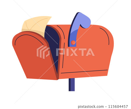 Open Mailbox with Letter vector 115684457