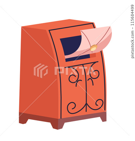 Vintage Mailbox with Envelope vector 115684499