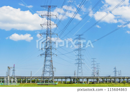 Shinkansen power line tower 115684863